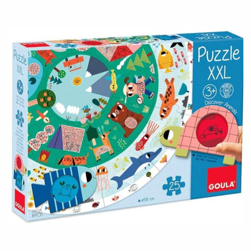 Puzzle XXL descubre animales Goula puzzle infantil de 25 piezas +3 años