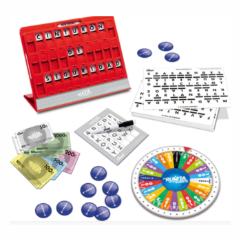 Contenido La Ruleta de la Suerte Junior tablero, cartas y ruleta