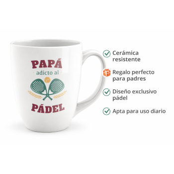 Taza Papá Adicto al Pádel | Regalo original para padres