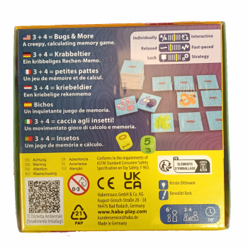 HABA Bichos Juego de Mesa Infantil | Memoria y Cálculo Mental +6